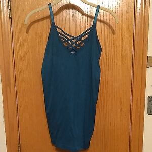 Teal Strappy Tank Top